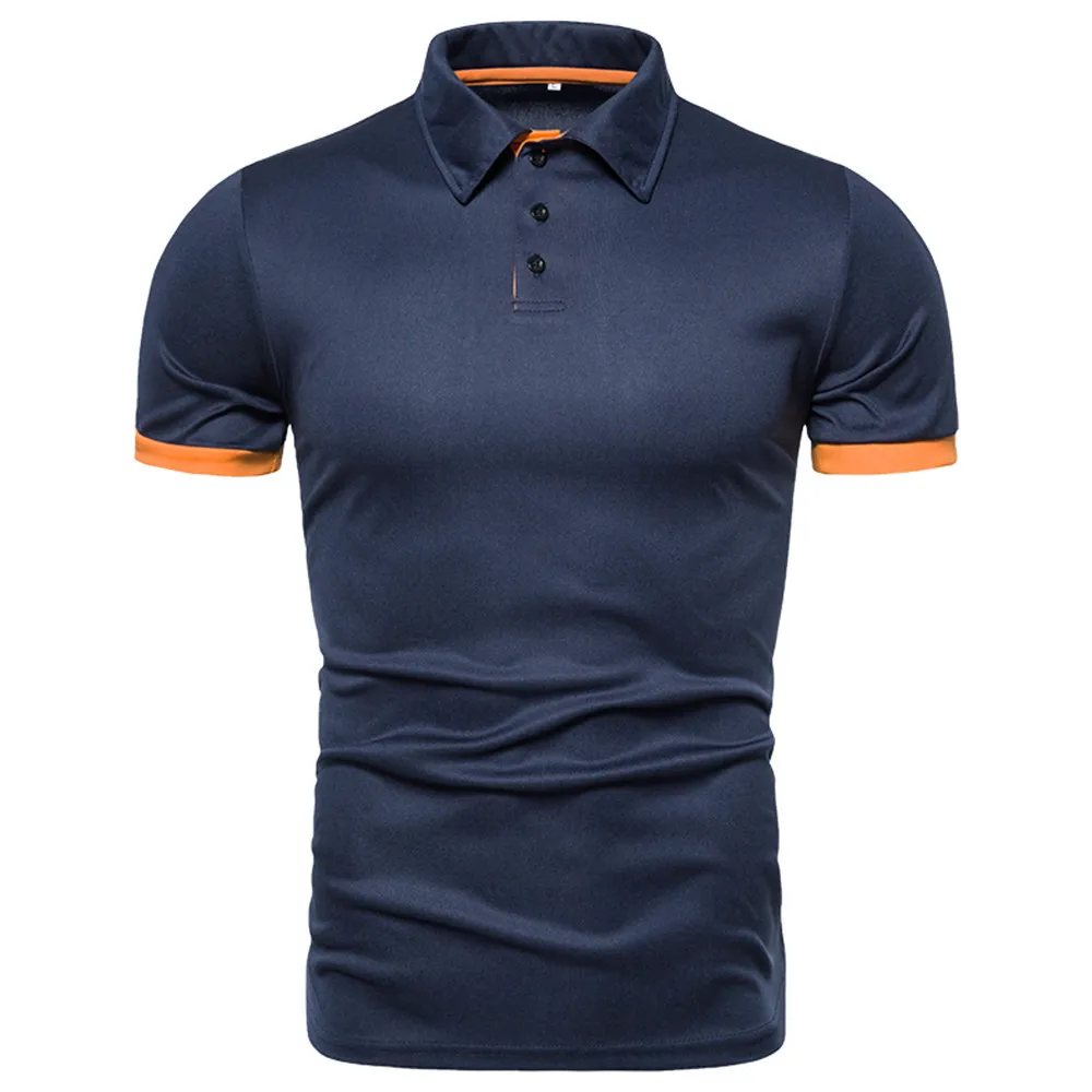 Description Picture 3 of itemSpring And Summer New Men's Solid Color Short Sleeve POLO Shirt Fashion Business Casual Lapel