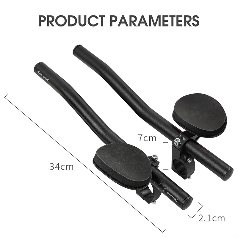 WEST BIKING Bicycle Handlebar Aluminum Alloy Rest TT Bars Arm Relaxation Rest Split Vice MTB Bar Triathlon Racing Extension Bars