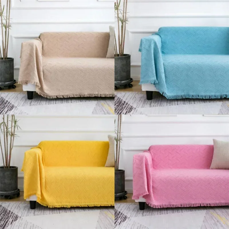 Simple Cushion Ins Style Sofa Towel Fashion Lunch Break Blankets Room Decorate Nordic Solid Color Four Seasons Cotton Blanket 2