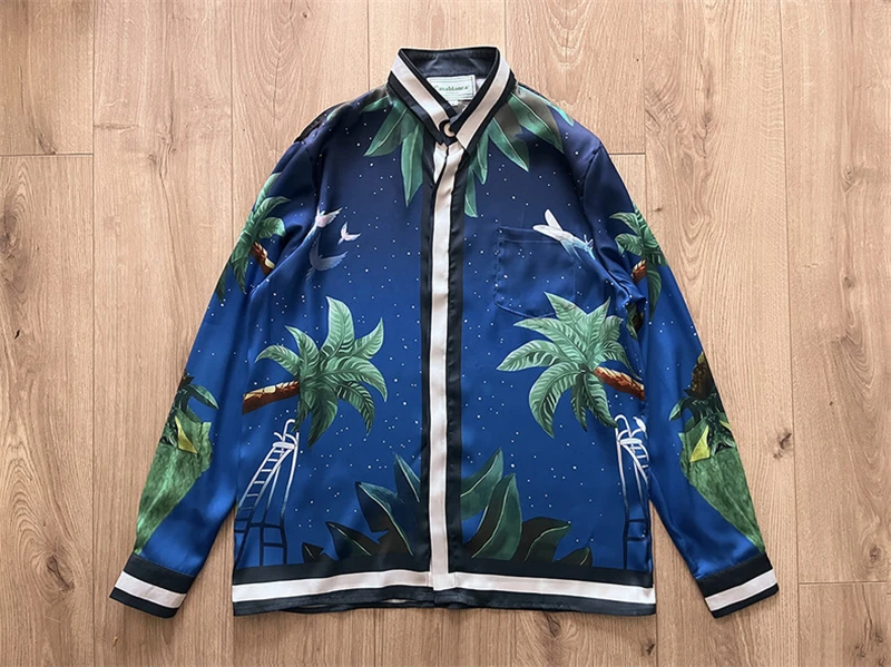 

Casa Blanca Tennis Club Camel Print Casablanca Shirt Men Women 1:1 High Quality Hawaii Beach Silk Shirts