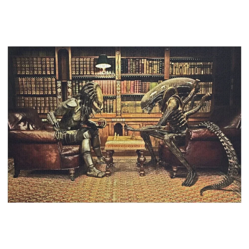 

Predator Versus Alien Game II Jigsaw Puzzle Wooden Decor Paintings Wood Adults Anime Wooden Boxes Puzzle