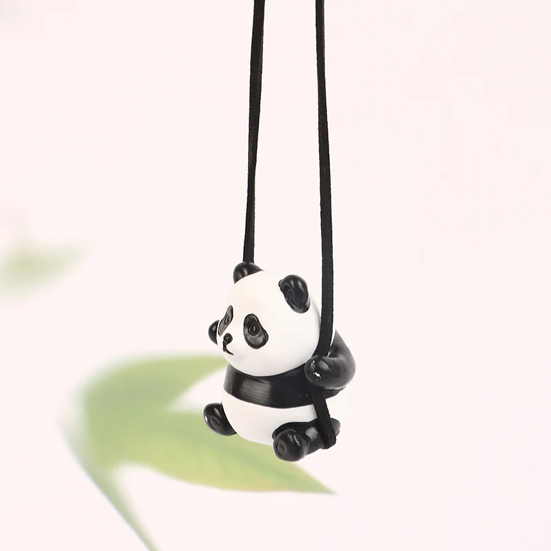 자동차 인테리어 펜던트, 귀여운 애니메이션 팬더 자동차 백미러 펜던트, 걸이식 장식품, 스윙 인형, 자동차 장식, 1PC