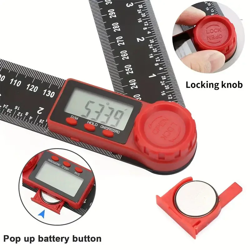 2-in-1 Digital Angle Meter Inclinometer Digital Angle Ruler Electronic Goniometer Protractor Angle finder Measuer Measuring Tool 2