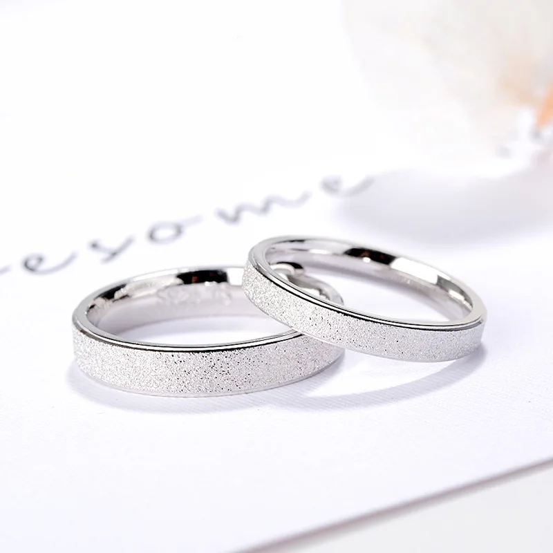 2mm/4mm Simple Matte Narrow/Wide Ring Titanium Steel Ladies Fashion Rose Gold/Silver Wedding Ring Jewelry high quality