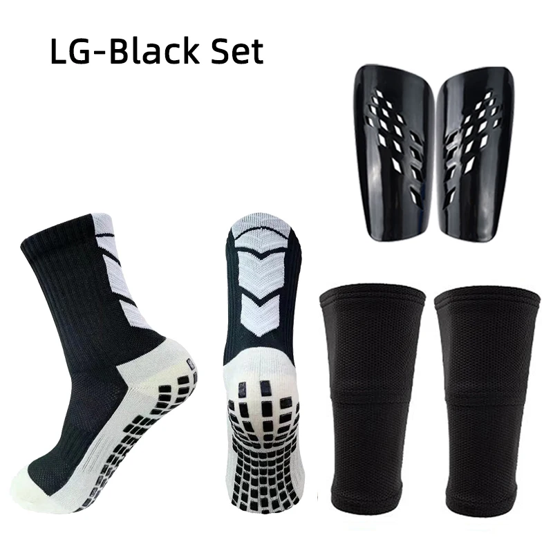 Equipment Football Shin Guards Set Adults Kids Sports Legging Cover Outdoor Protection Gear Non Slip Soccer Sock With Leg Guards shin guard pads soccer shin guards