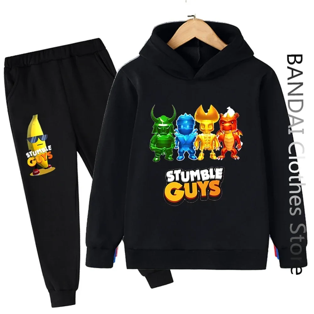 Kinder Trainingsanzug 2-teilig – Unisex Jogginganzug Mit Hoodie & Hose, Ein-farbig, Warm