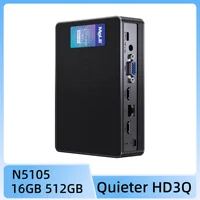 MeLE Quieter HD3 Fanless Mini PC Windows 11 Pro Celeron N5105 8GB 128GB Industrial IoT Computer, SSD HDD Gigabit Ethernet PXE 4K 1