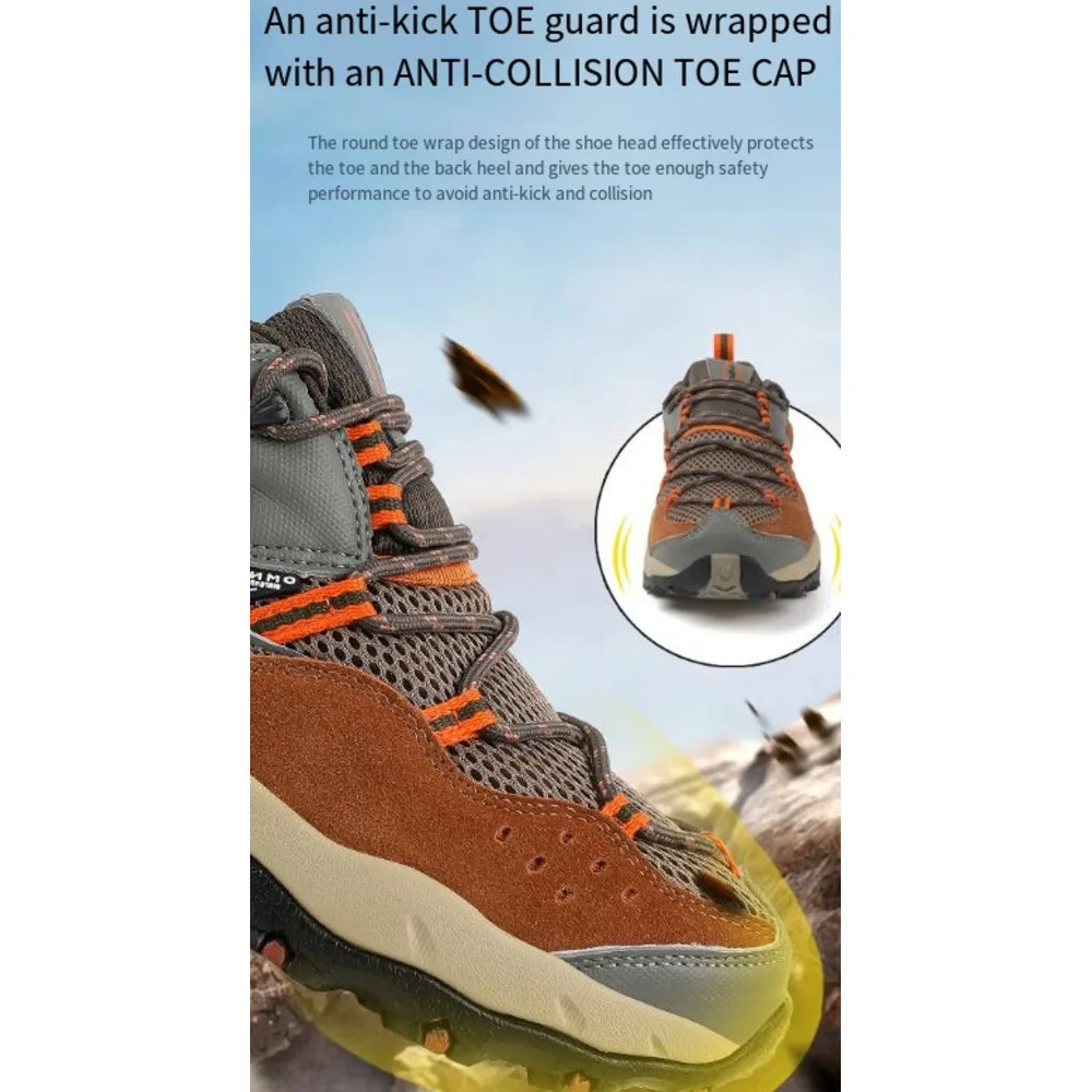 Outdoor men's spring and summer genuine leather waterproof, anti slip, wear-resistant hiking mountain sports shoes 3168 with 20_voghion.com