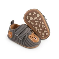 0-18M Baby Girls Boys Casual Sneaker Spring Autumn Anti-Slip PVC Sole Bear Embroidery Infant Toddler Shoes 6