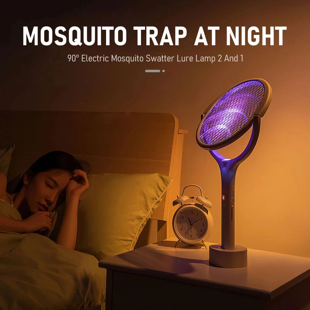 

Electric Mosquito Swatter Lamp 90-degree Rotating UV Lamp USB Charging Flycatcher Summer Adjustable Angle Two-in-one Household..