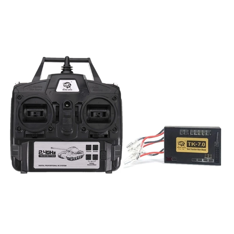 Remote Control Tank Vehicle Car Toy Accessories for Kids RC 7.0 Version Main Board + 2.4GHz Transmitter