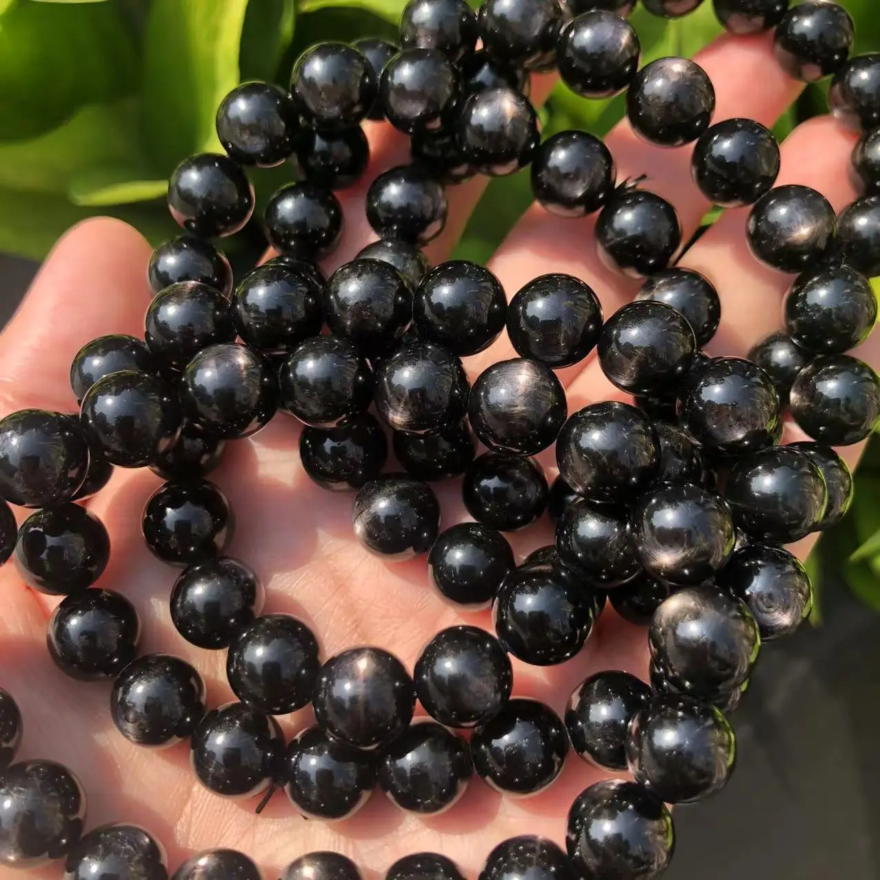 Meihan 도매 탑 골드 플래시 Hypersthene 부드러운 라운드 매력 스톤 비즈 쥬얼리 만들기 DIY