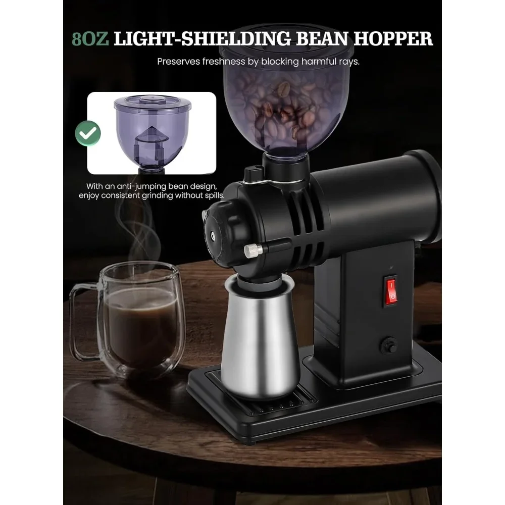 Electric Coffee Grinder Electric Stainless Steel Burr with Precise Grind Settings Adjustable Coffee Bean Grinder