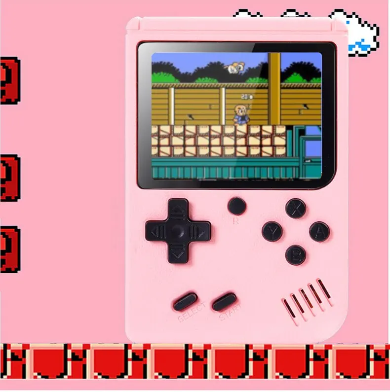 Retro portable mini handheld video game console 8 bit 3,0 inch color LCD kids color game player built in 500 games