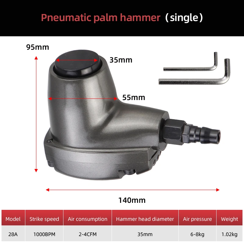 Kit Marteau à Impact Pneumatique - 1000 Coups/min - Outil à Main Durable