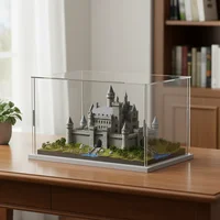 1pc Acrylic display box White base , plastic box, cube storage box, transparent small assembly, dustproof display, collectibles 4