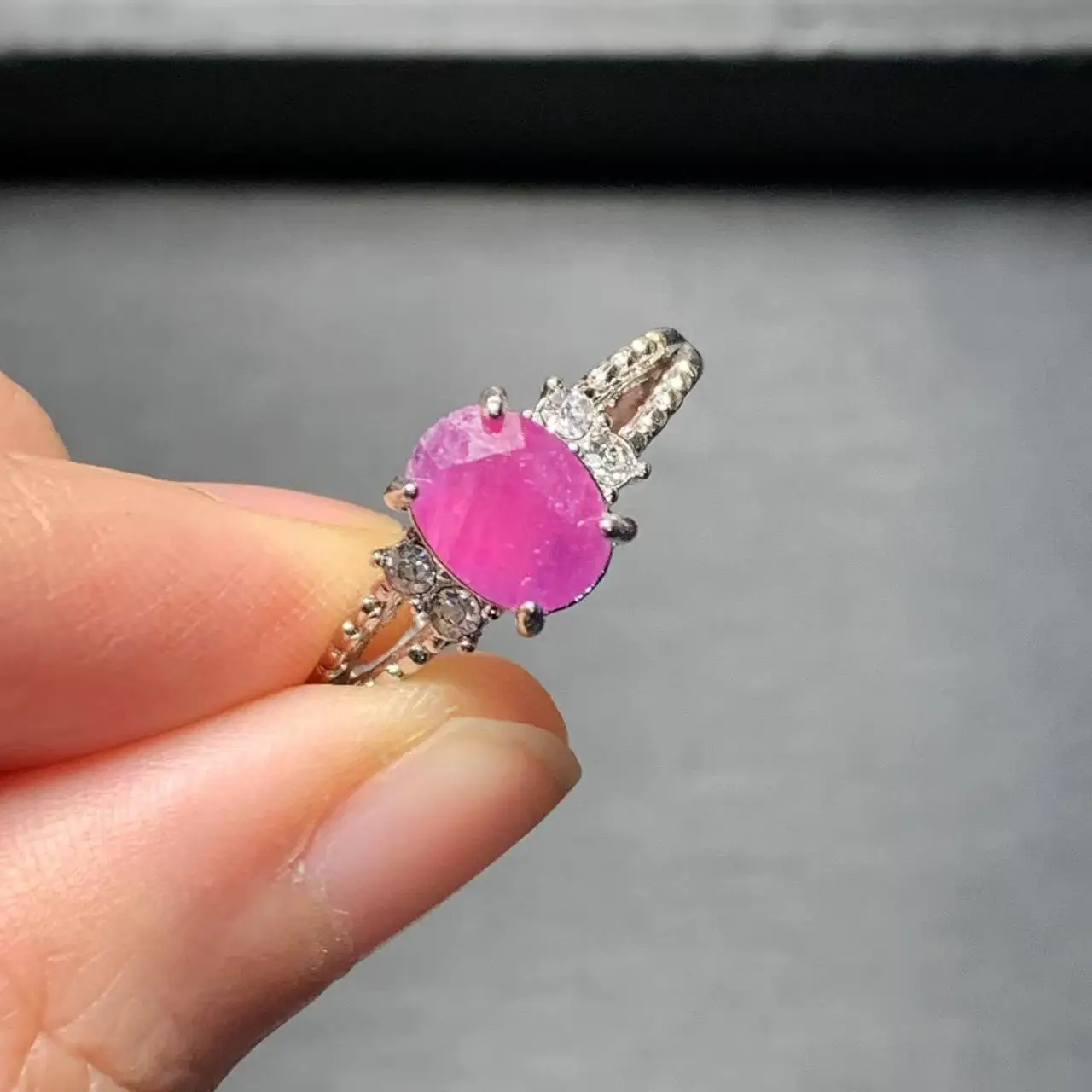 8*6 MM Natural Ruby Ring Adjustable Female Classic Ring Jewelry for Women Gift Wholesale High Quality Vintage Fine