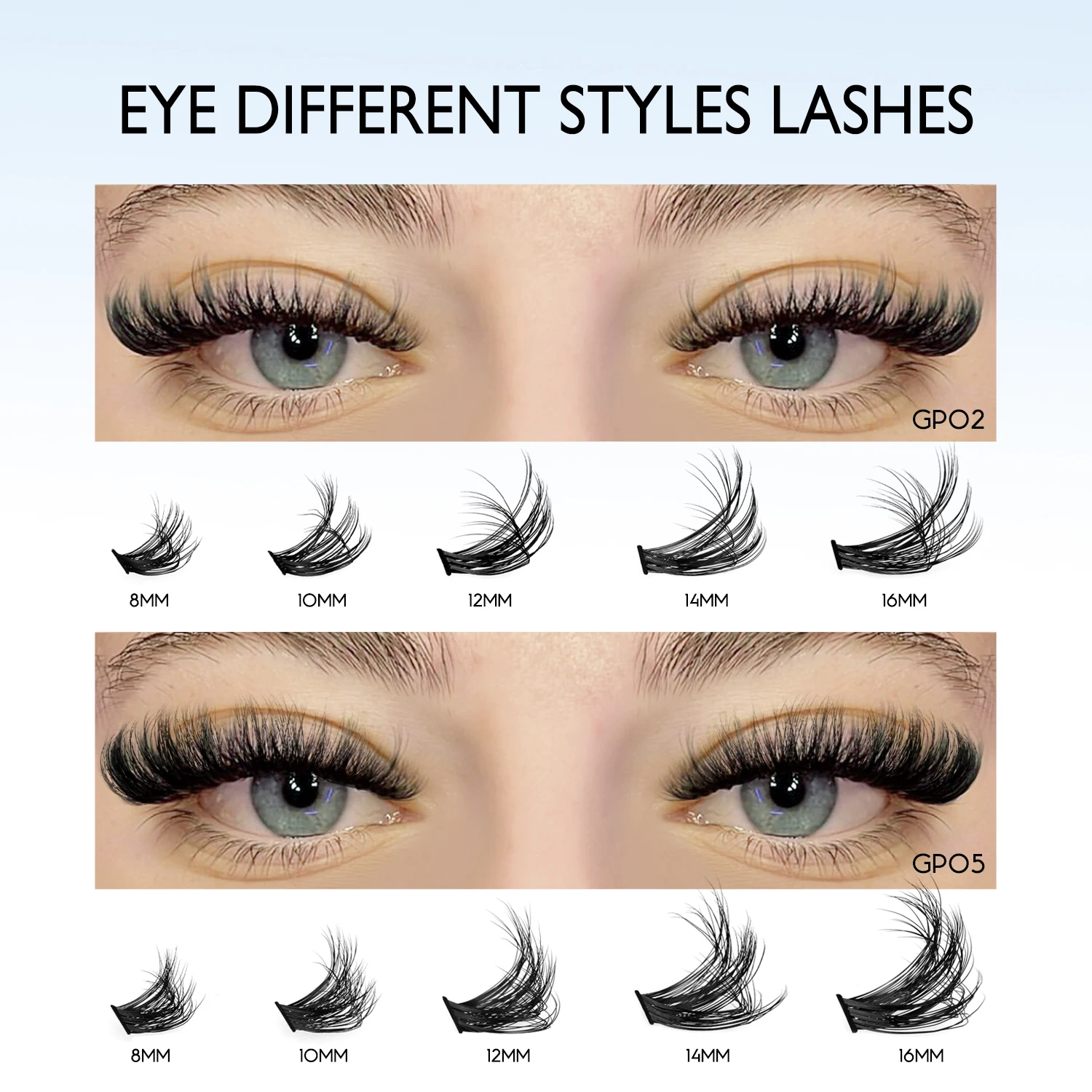 Makeup Set GROINNEYA Lash Clusters Set Individual Eyelashes Cilias DIY Lashes Extension