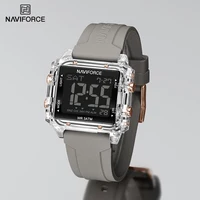 NAVIFORCE Watches for Woman Casual Waterproof Day and Date Dispay Silicone Strap Ladies Wristwatch LCD Digital Electronic Clocks