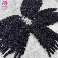 de au crochet 100% cheveux huains, type plume, 12A, bouclés , noir naturel, pré-séparées 1