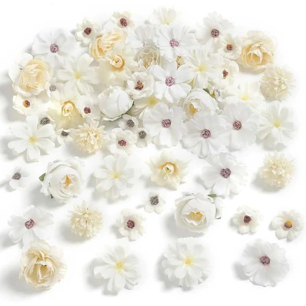 20 Stück 4cm Seidenrosen Künstliche Gänseblümchen-Blütenköpfe für Bastelarbeiten, Kränze, Hochzeitsdekoration, DIY Tisch- und Heimdekoration, Schreibtisch-Requisiten, Kunstblumen – Detail 8