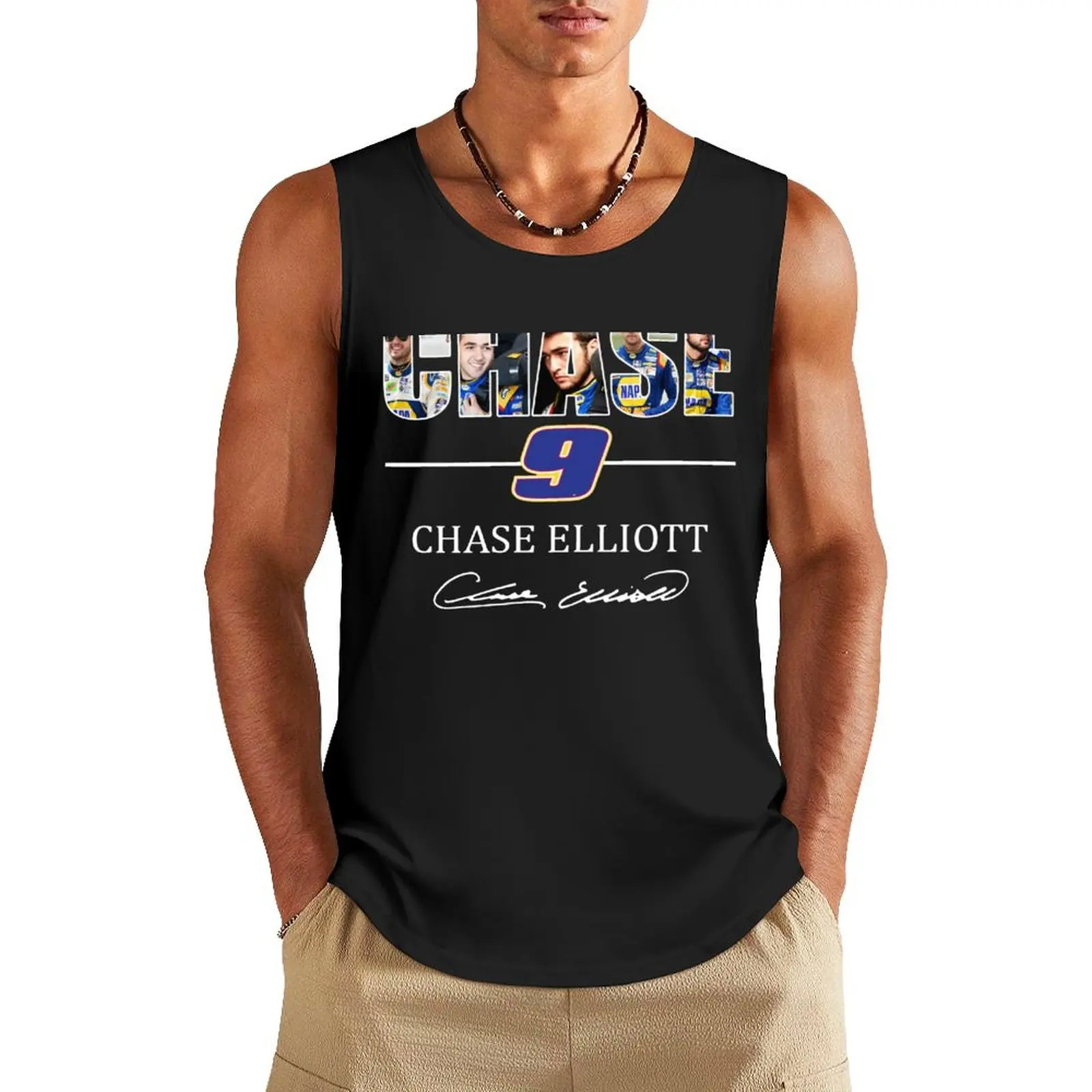 

Chase 9 Chase Elliott Signature Gifts For Fans, For Men and Women, Gift Christmas Day Tank Top Gym man