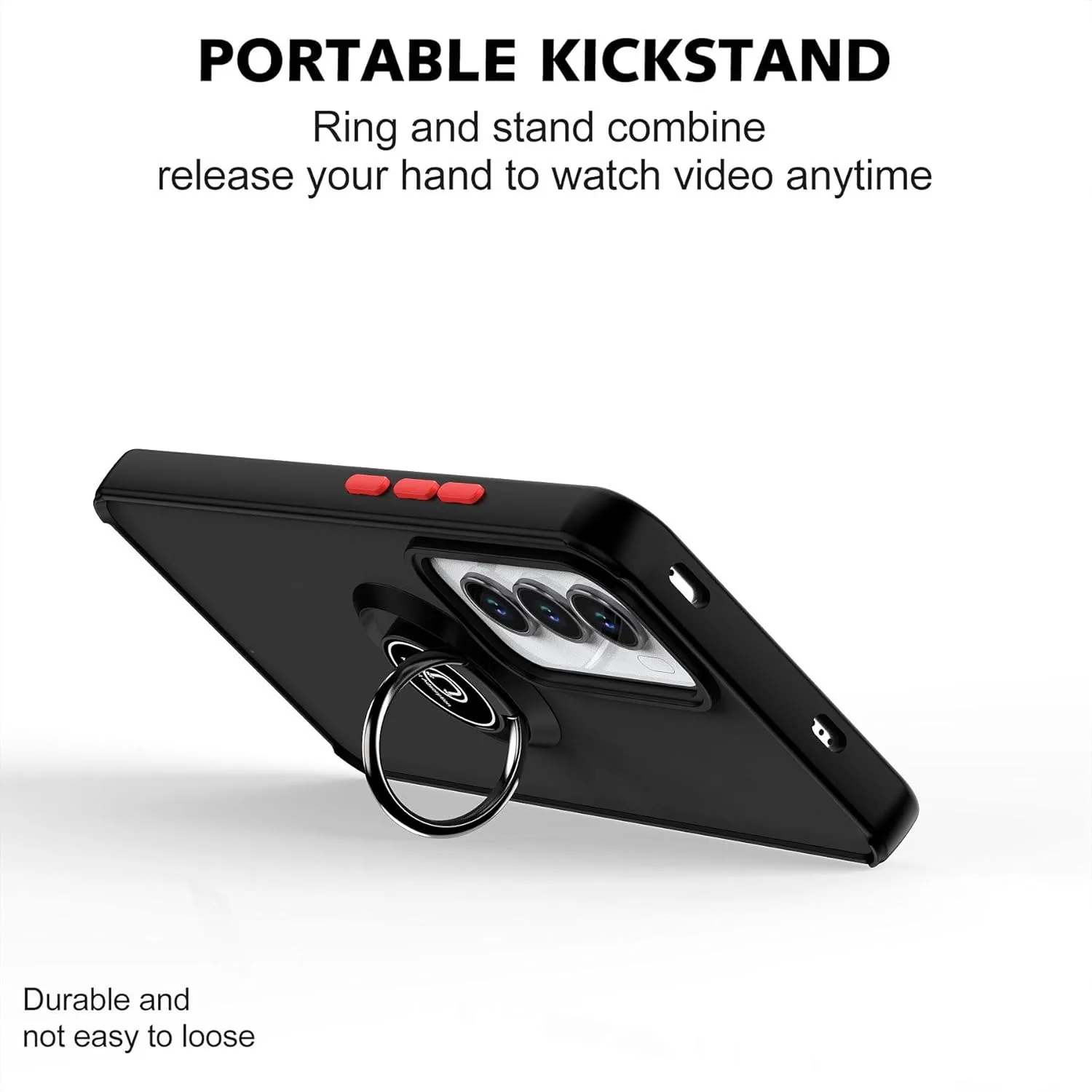 Durable Armor Matte Case with Magnetic Ring Stand Holder