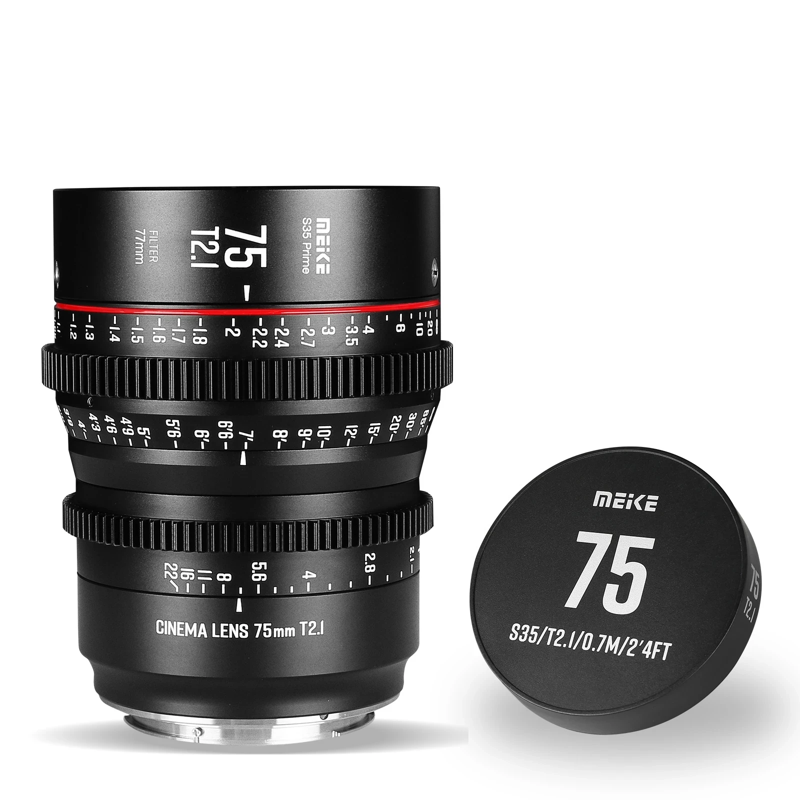 

Meike Prime 75Mm T2.1 Voor Super 35 Frame Cinema Camera Systeem Rood Komodo BMPCC6K BMPCC6K Pro Z Cam S6 FS5II Camera