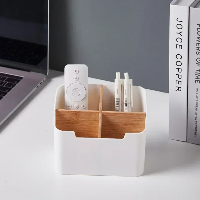 Organisateur de télécommande TV, support pour Table, boîte de rangement de bureau polyvalente, organisateur de chambre à coucher et de salon 4