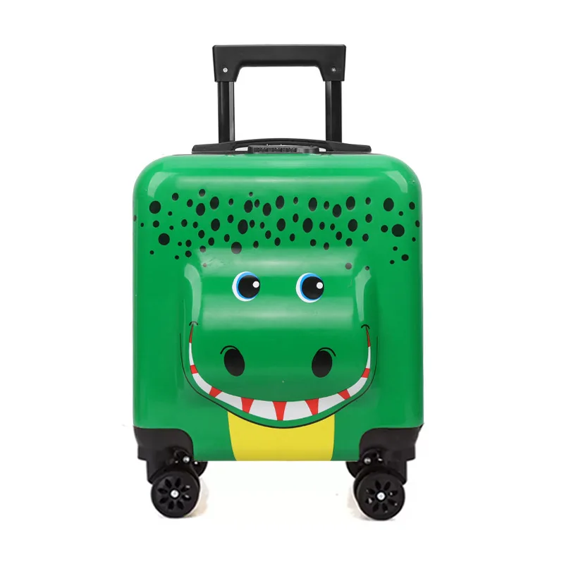 Cartoon Animal Boys Girl Trolley Case 18 Inch Student Suitcase With Universal Wheel Password Zipper Lock For Travel Cute_voghion.com