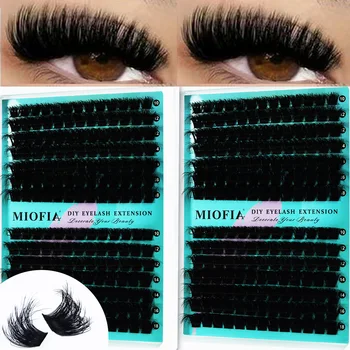 MIOFIA 5D Voluminous Thick Cluster Lashes 30D-150D 10-18mm Mixed Length Full Natural DIY Reusable Eyelash Extensions