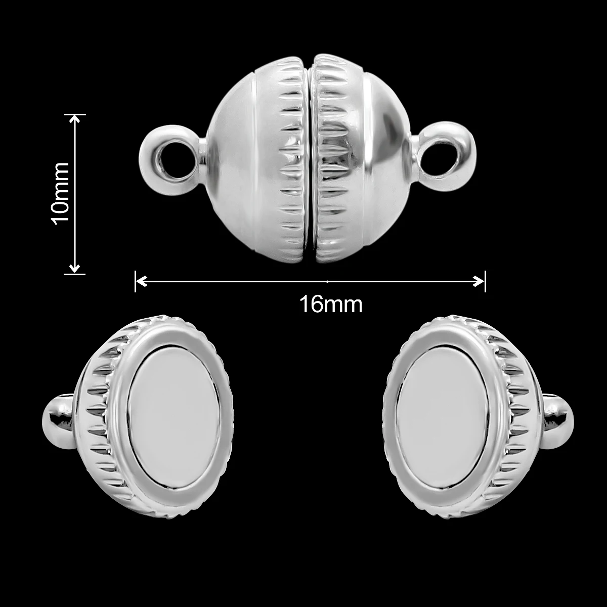 10 Pezzi Chiusura Magnetica Argento Gioielli Rotondo per Fare di