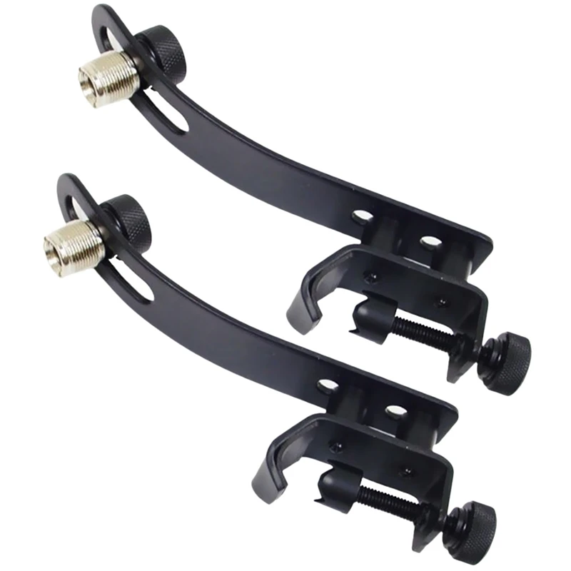 2Pcs Universal Adjustable Drum Microphone Clips Metal Drum Microphone