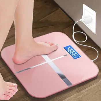 USB 스마트 전자 무게 규모 스마트 건강 규모 솔리드 컬러 가정용 정밀 무게 측정 수치