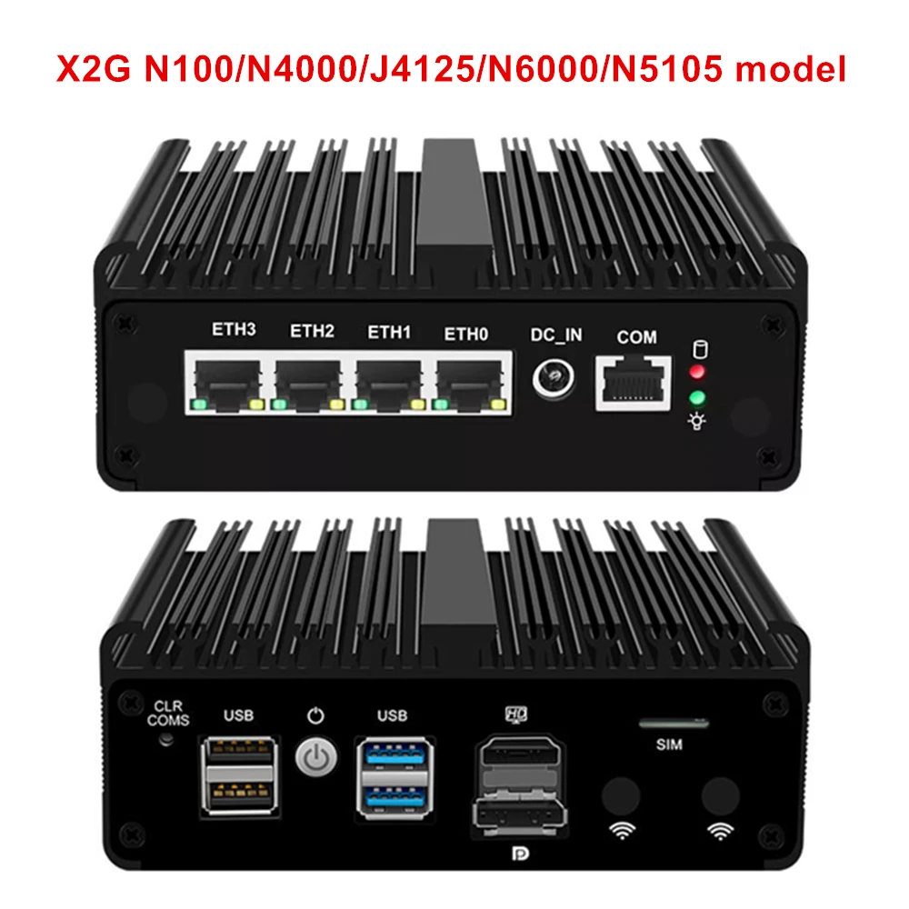 New Intel N100 N150 pfSense Firewall Router N5105 N6000 J4125 Fanless Mini PC 4xIntel i226 2.5G NVMe Computer OPNsense PVE ESXi 3