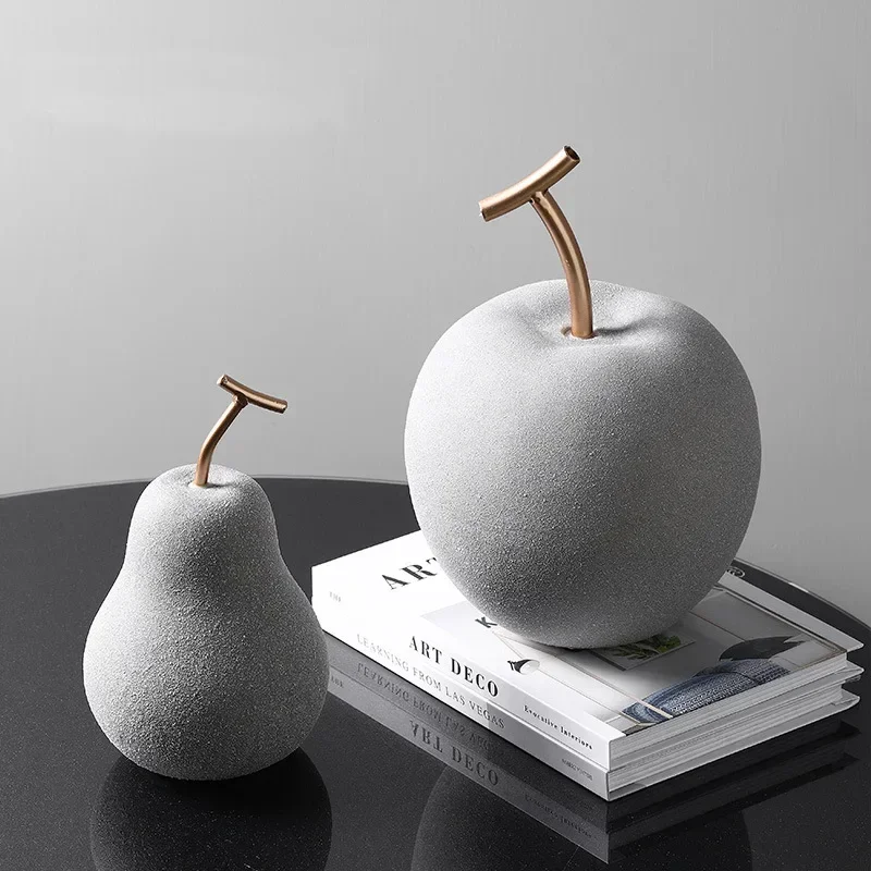 

Apple Ceramic Figurines Home Decor Modern Nordic Pear Decoration Creative Home Living Room Cabinet Bedroom Home Decoration