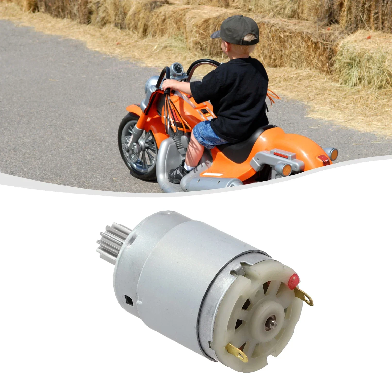 Motore RS550/RS390/RS380 Per Auto Elettrica Bambini – 6V/12V/24V, Doppio Ingranaggio 10/12 Denti, Installazione Rapida, 22000 Giri/min (555)