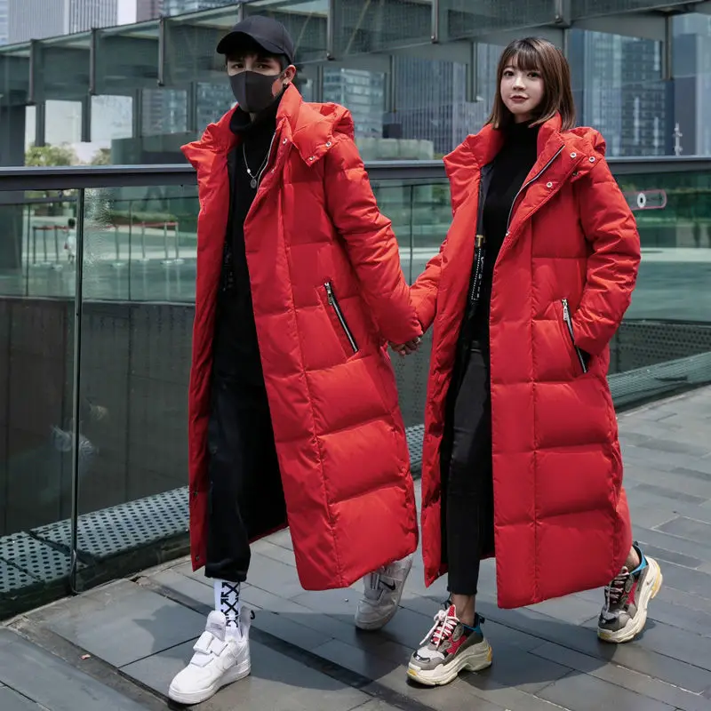 2023 New Women Down Cotton Coat Winter Jacket Female Medium Long Padded Parkas Lovers Outwear Hoodie Loose Plus Size  Overcoat