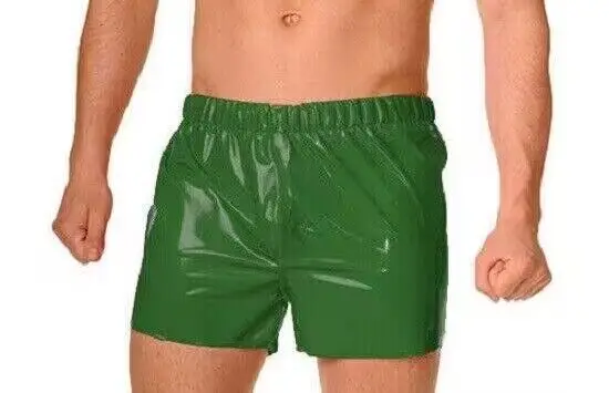 

Latex Rubber Halloween Metallic green shorts pants Party Cosplay XS-XXL