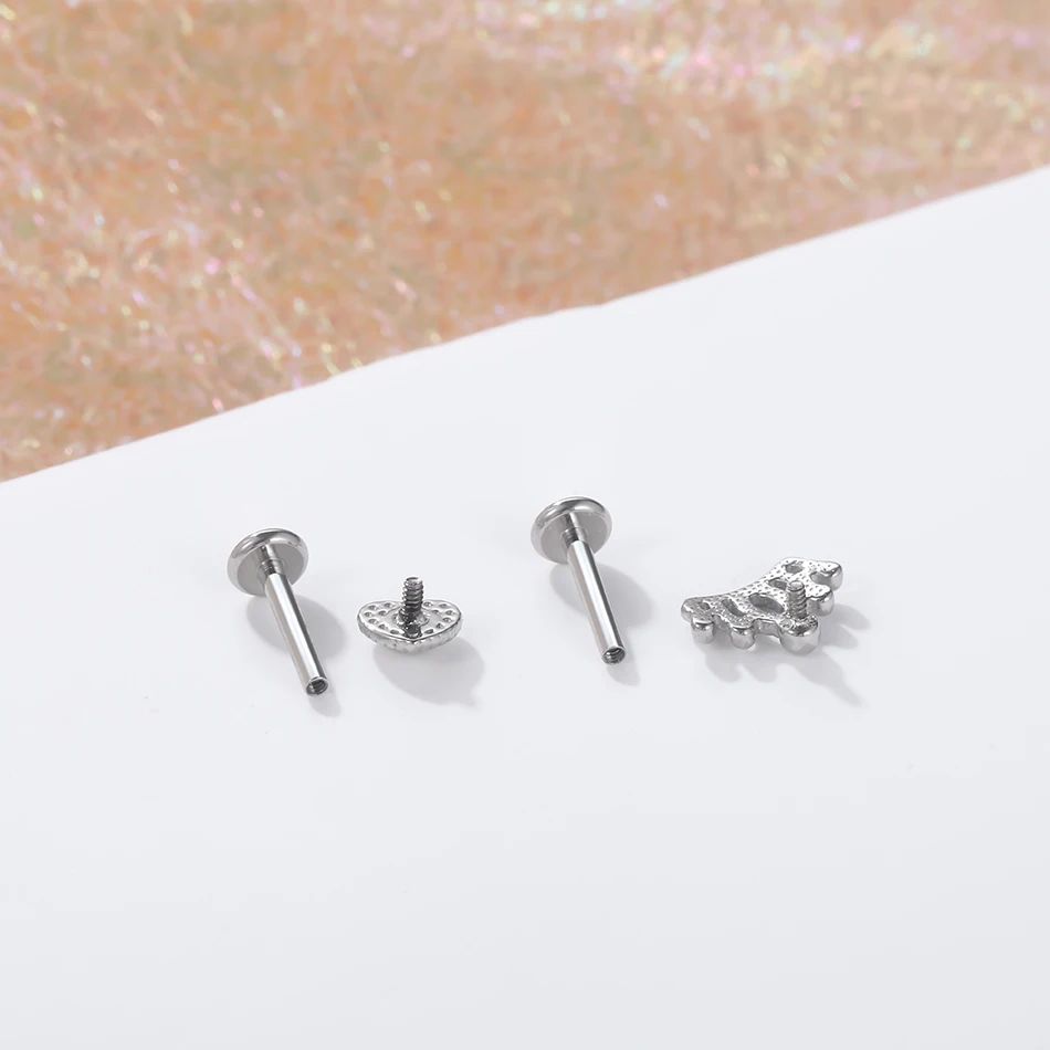 1PC Stahl Mond Beleuchtung Labret Bar Ringe Kristall Blume Tragus Knorpel Piercing Rook Lobe Ohr Helix Piercing Schraube fit Top 16g – Detail 9