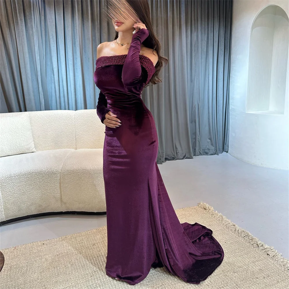 

MINGLAN Crystal Luxury Strapless Mermaid Long Evening Dress For Party Woman Simple Summer Style Elegant Fashion Formal Prom Gown