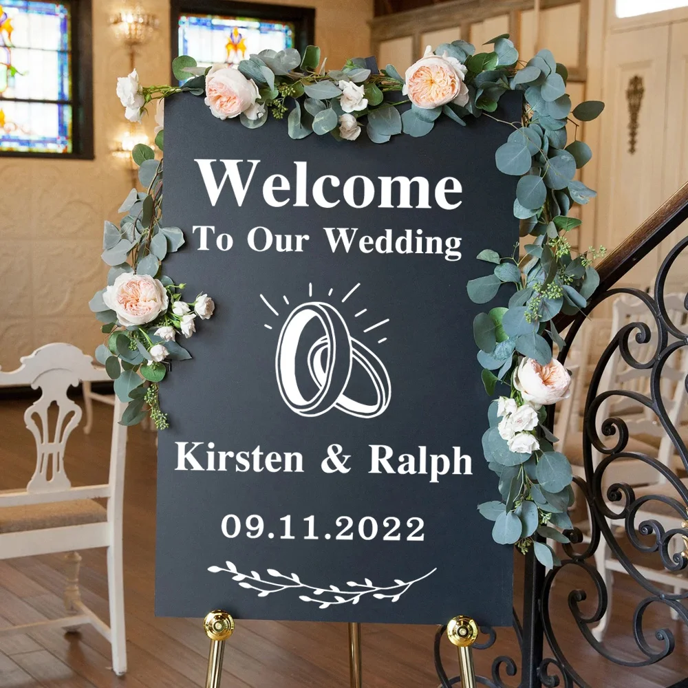 

Wedding Mirror Vinyl Decal Personalized Custom Names Wall Sticker Wedding Decor Welcome Sign Vinyl Murals Romantic Decoration