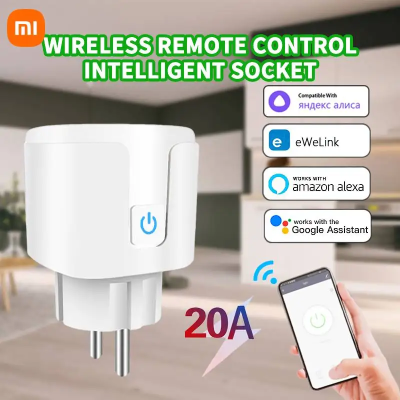 Xiaomi Wifi Smart Plug 16A/20A Eu Smart Socket Con Power Monitor Timing Smart Life Support Alexa Google Home Scarn Smart Thing