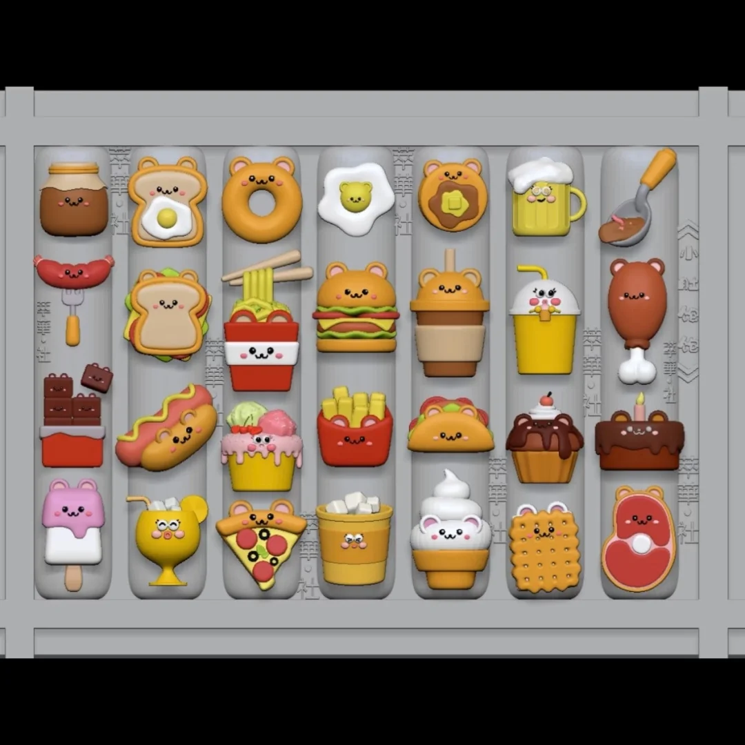 1개 쌀 찐빵 주먹밥 계란 프라이 3D 네일 몰드 네일 아트 장식 네일 DIY 디자인 실리콘 네일 몰드