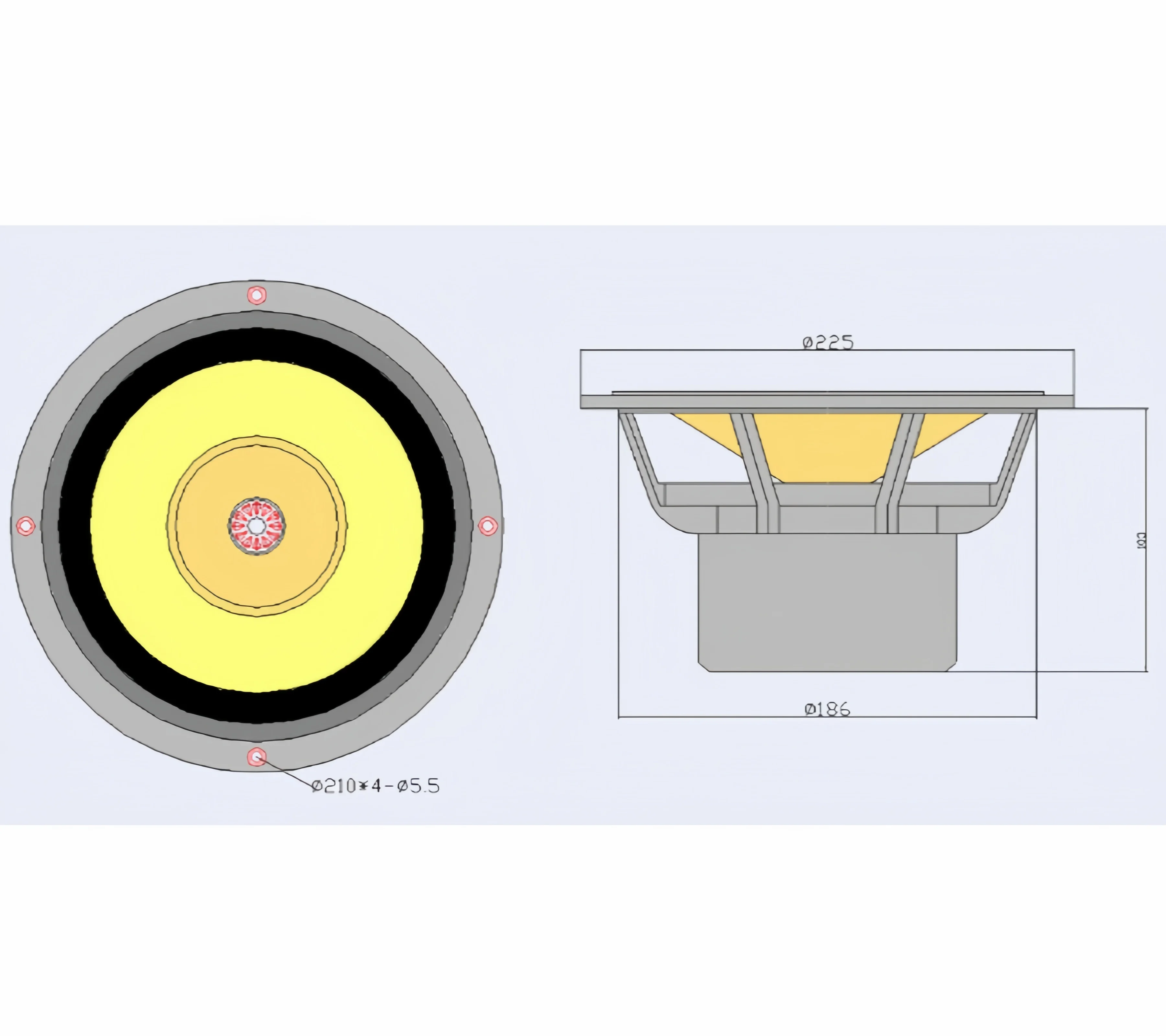 A-007 LiiSong Fast-8 8 Inch Full Frequency Speaker 30-60W 8 Ohm Fullrange Drivers （1 Pair）