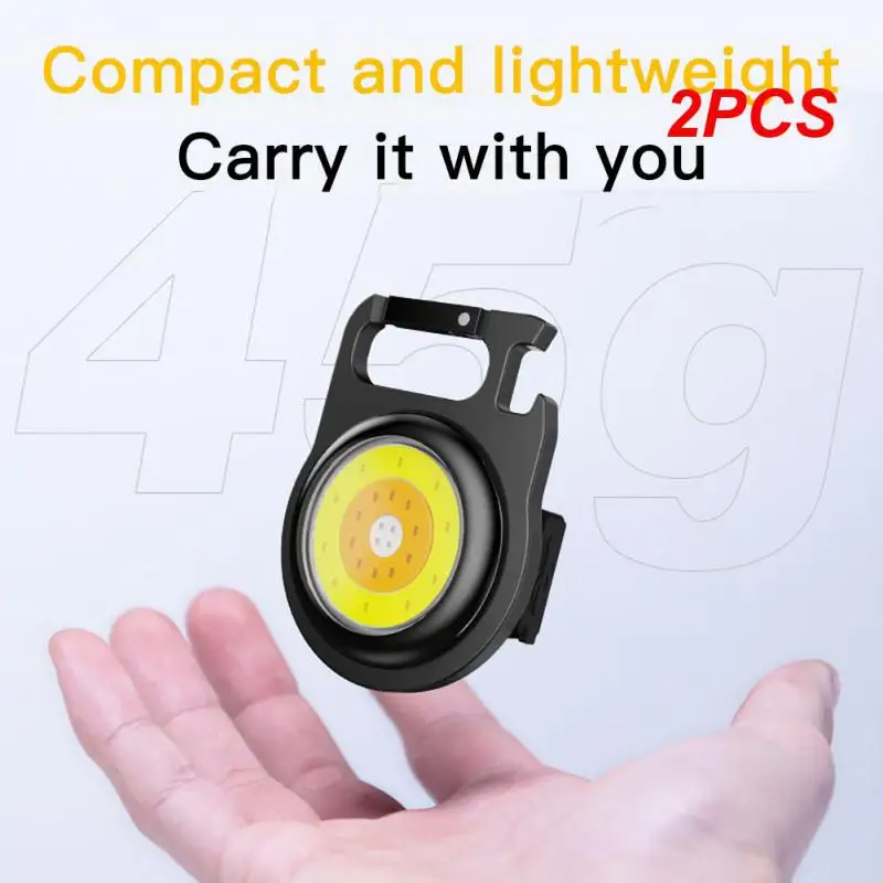 

2PCS Mini Flashlight Outdoor Multifunctional COB Work Light Portable Keychain Corkscrew Light Emergency Camping Light