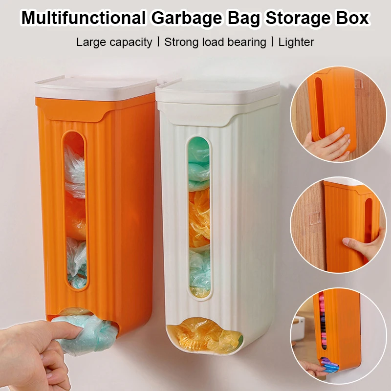 

Home Kitchen Garbage Bag Box Organizer Bathroom Wall Hanging Storage Rack Bags Dispenser Storing Rack Storage Box Holder