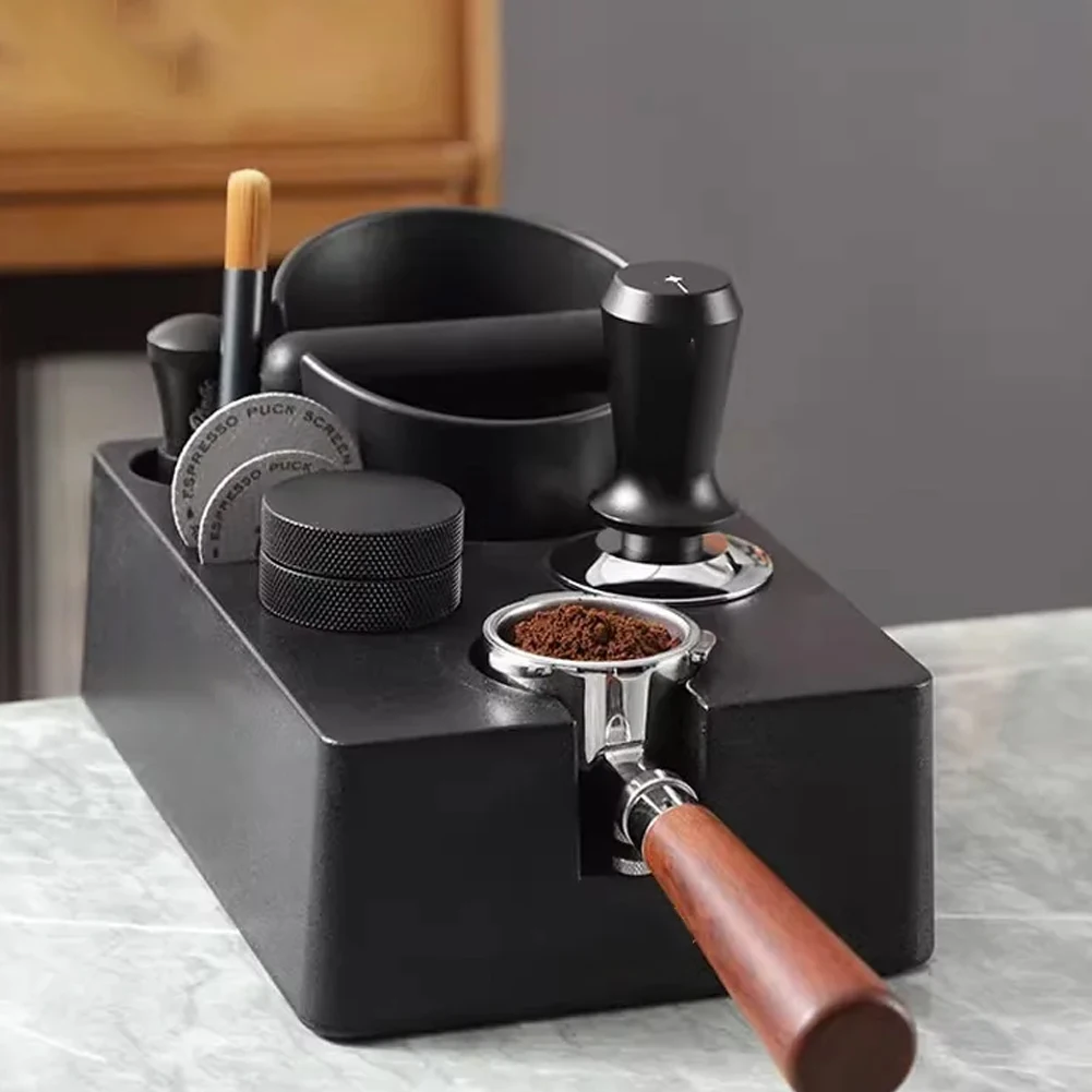 탬핑 스테이션 커피 필터 탬퍼 거치대 스탠드 노크 박스 포타필터 랙, 51mm 54mm 58mm, 에스프레소 바리스타 도구 거치대