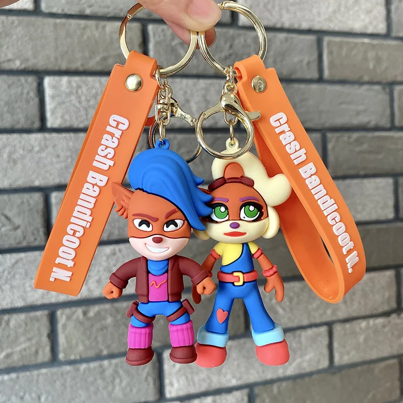 CrashBandicootKeychainforCarKeysCuteAnimalDollKeyringKey