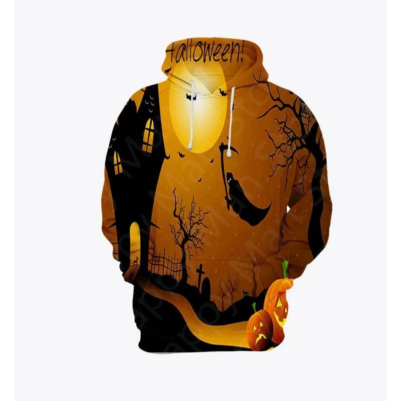 Halloween Horror Pumpkin Undead Hoodies Anime Magician Nightmare 3D Print Men's Women Fashion Casual Sweatshirts Ghosts Candle